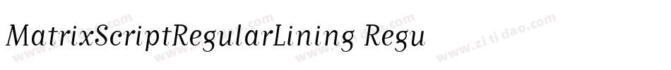 MatrixScriptRegularLining Regular字体转换